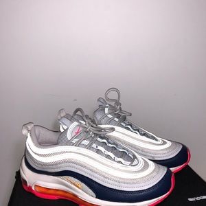 Nike Women’s Air Max 97 Sneakers in White, Navy & Pink